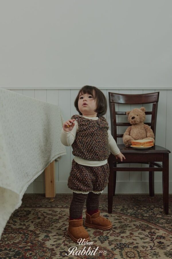 ❄️ 可愛蓬鬆爆米花紋針織背心