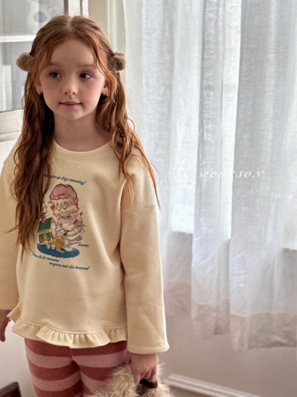 ❄️ 甜美復古荷葉邊下擺上衣