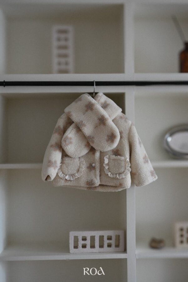 ❄️ 花卉提花毛絨圍巾