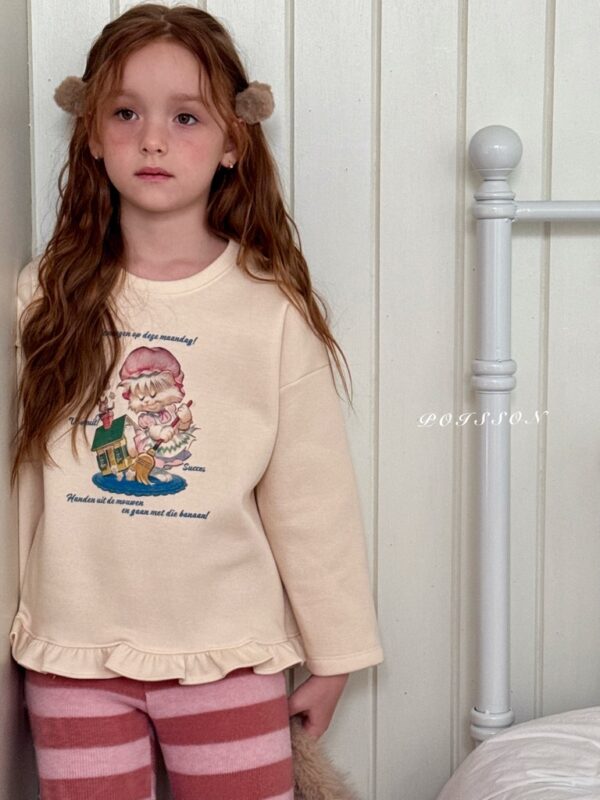 ❄️ 甜美復古荷葉邊下擺上衣