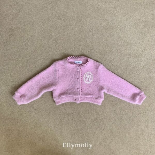 ❄️ 毛絨蝴蝶結針織開襟衫