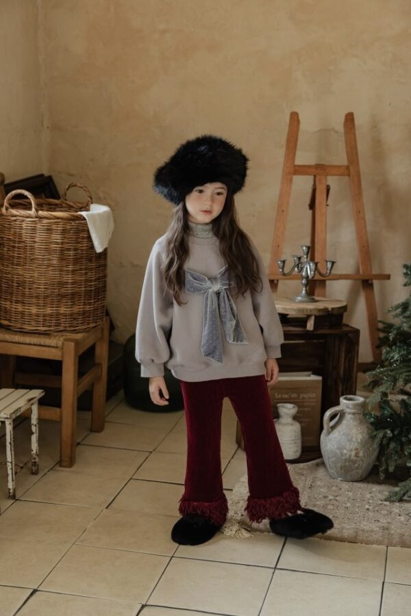 ❄️ 優雅絲絨蝴蝶結衛衣