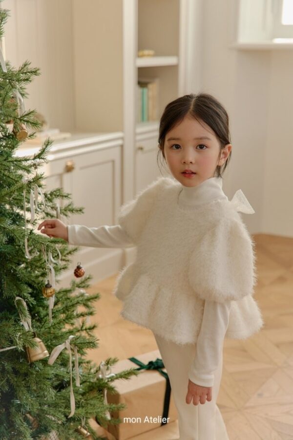 ❄️ 可愛雪花絨泡泡袖上衣