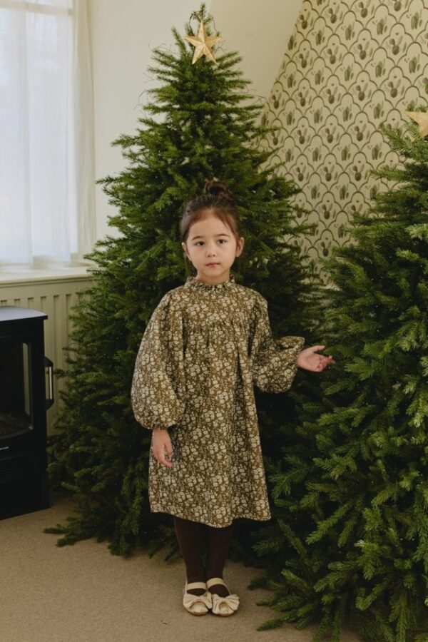 ❄️ 清新田園澎袖洋裝