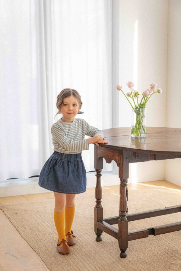 770C6E54-37D2-4821-AFA9-967C2A8E8AB4 〖預購〗艾娃靜步丹寧褲裙