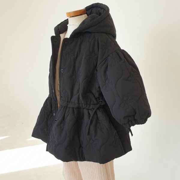 B8C99D89-C74D-42FC-873F-F6E8E341AC0F ❄️ 蝴蝶結壓紋收腰澎澎鋪棉外套