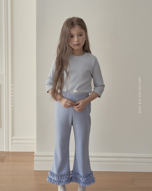 0E387B8F-F088-44AD-A5DC-36A132ABE113 〖預購〗莉莉序曲荷葉邊飾微喇叭褲