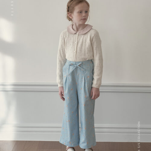 43F9F0AD-6078-4624-8078-9E1ED32CBBEA 〖預購〗Sugar 糖霜感收腰蝴蝶結寬腿褲