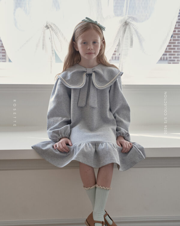 97C94F09-3C57-4D3D-93DD-3786107EB59F 〖預購〗愛之名大翻領蝴蝶結質感洋裝