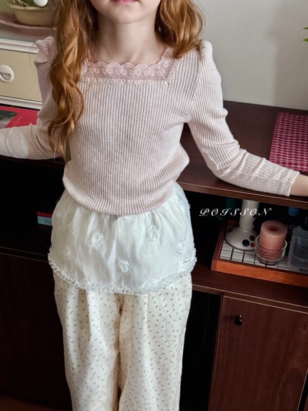 106F750B-C8F4-40C7-84D2-4ED60D3BBA7B_1_105_c 〖預購〗Blanc 柔霧感蕾絲飾邊上衣