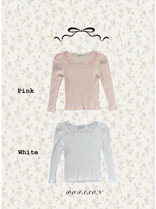 456E2271-D816-415A-8979-8D5357F90BD7_1_105_c 〖預購〗Blanc 柔霧感蕾絲飾邊上衣