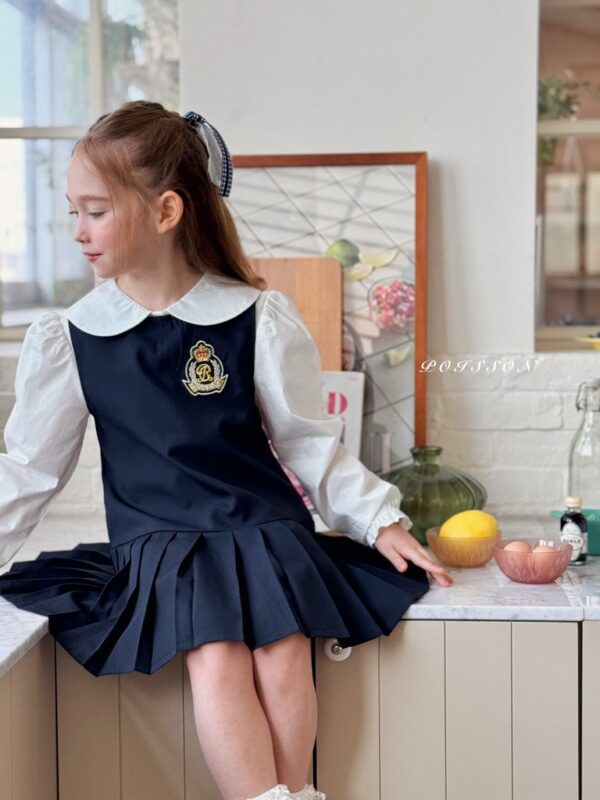 6A5108A8-A31D-43A7-8790-DD96CC98066A_1_105_c 〖預購〗經典學院藍百褶洋裝