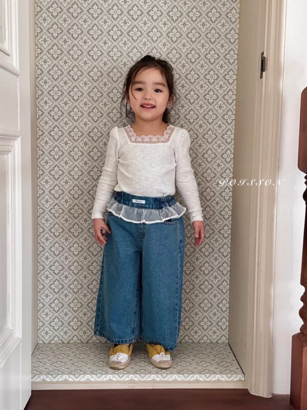 8EF684A8-717C-439A-95C6-501457A28094_1_105_c 〖預購〗Chouchou 蕾絲飾邊牛仔褲