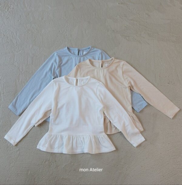 B1304201-7927-428D-B6F2-A2A0EB6CA395 〖預購〗棉糯感波浪飾邊親膚上衣