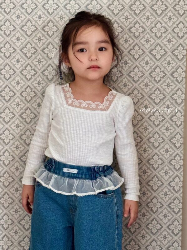 C7975B3F-531D-4B2A-BB3C-69096391A964_1_105_c 〖預購〗Chouchou 蕾絲飾邊牛仔褲