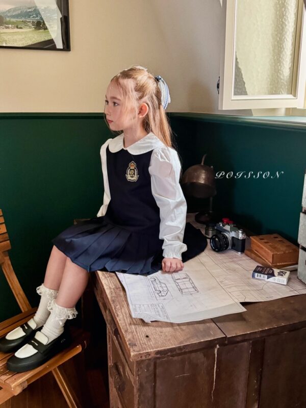 D3A91578-391D-486B-BBC3-19EC7806D81E_1_105_c 〖預購〗經典學院藍百褶洋裝