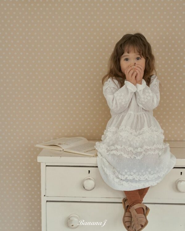 D69DB752-33E8-4990-80F1-F8300CB72788 〖預購〗Blanc 純淨感蕾絲刺繡連身洋裝