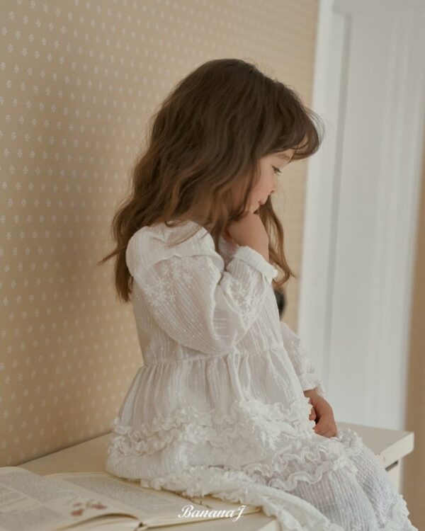 DC4FE2EB-BE76-4D9F-A340-42C72288445A 〖預購〗Blanc 純淨感蕾絲刺繡連身洋裝