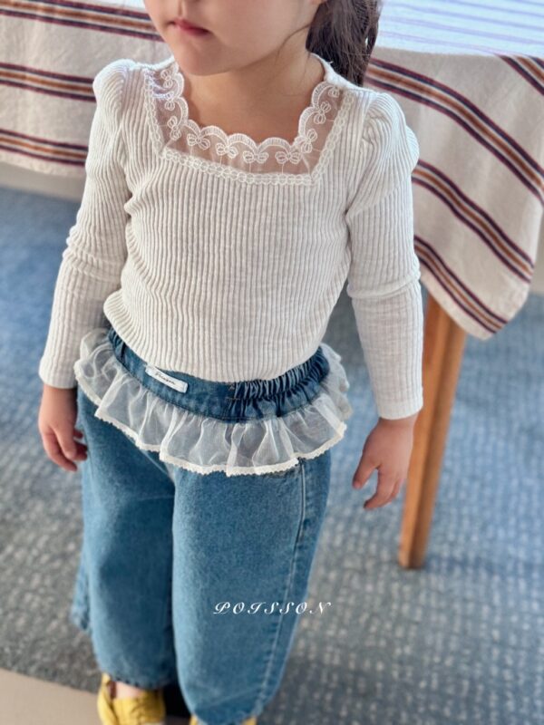 E39591CE-046E-4CEE-9CA6-37B193D0319D_1_105_c 〖預購〗Chouchou 蕾絲飾邊牛仔褲