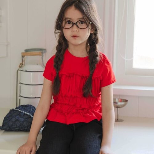 〖預購〗輕甜荷葉縮褶短上衣