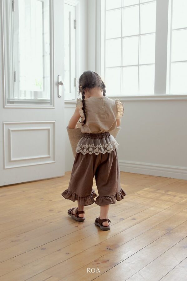 973832B0-68AA-4362-9CB0-0B12692114B4 〖預購〗亞麻小蕾絲飛袖上衣