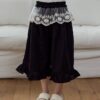 CF3AF289-47E3-41E7-8C94-4EC107CF62B0 〖預購〗棉麻蕾絲拼接寬褲