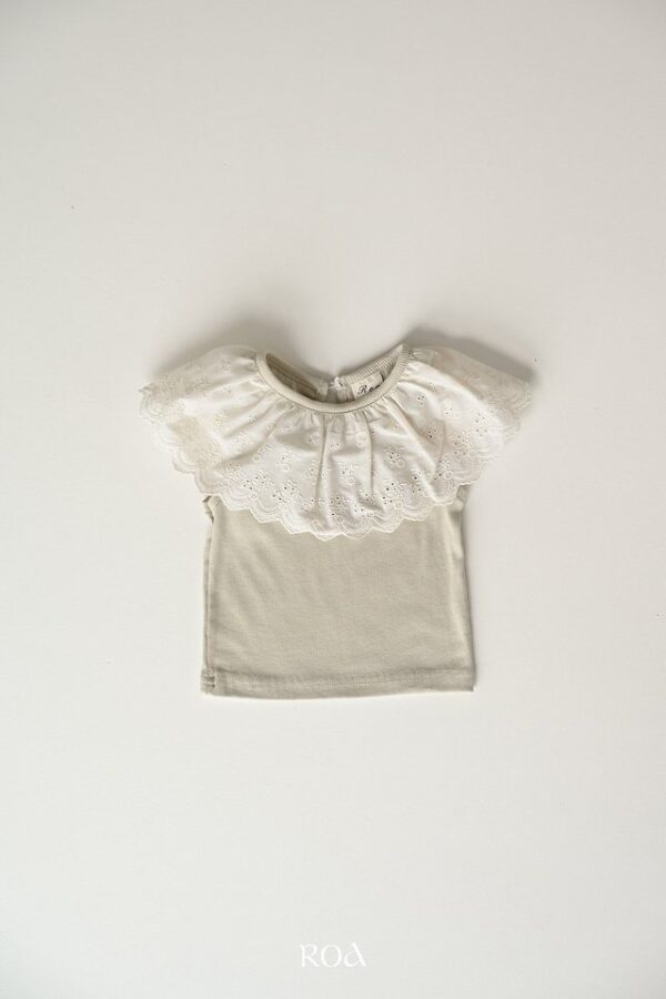 D20AF3C3-5527-44EE-B7B2-28F9A688731F 〖預購〗蕾絲領片拼接上衣