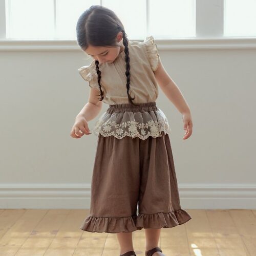 D420E412-F28E-44BB-BB58-F72D68A10271 〖預購〗棉麻蕾絲拼接寬褲