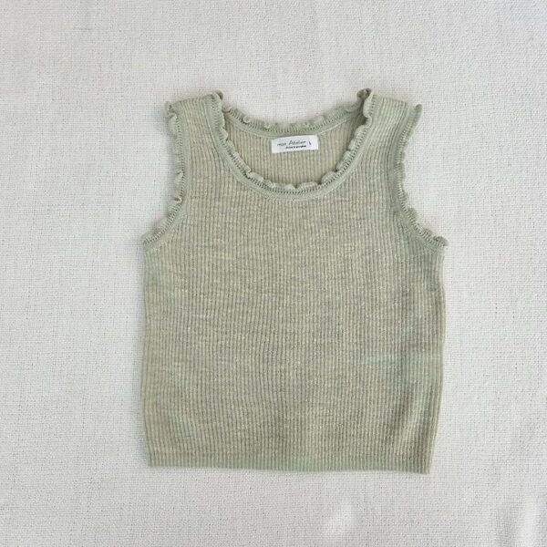 CBC3B623-0897-47D9-B473-DFC2DF60E05A 〖預購〗雪酪荷葉邊細肩上衣